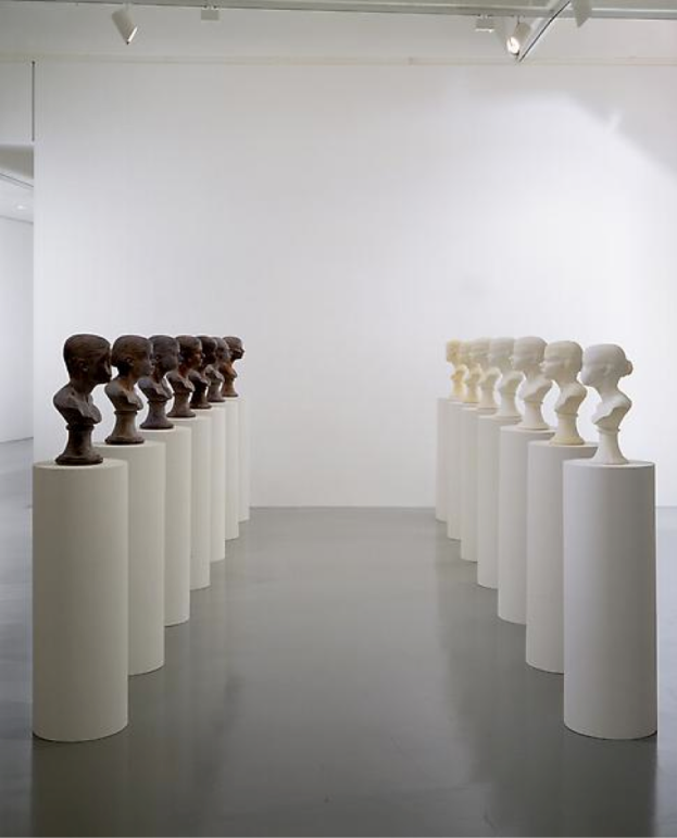 Janine Antoni, Lick and Lather, 1993 [at the Hirshhorn Museum at Sculpture Garden, Washington, D.C., 1999]. Chocolate and soap; 24 x 16 x 13 inches (60.96 x 40.64 x 33.02 cm). Image courtesy Luhring Augustine.